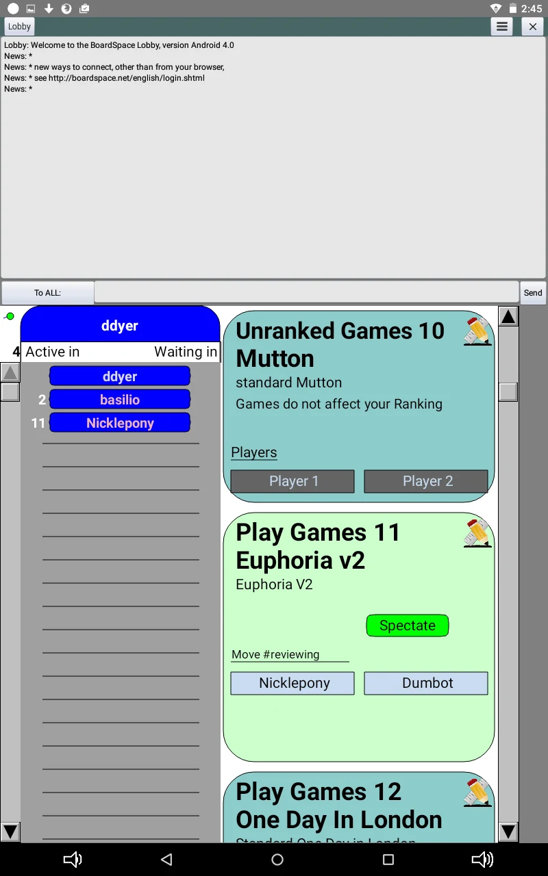 Boardspace.net screenshot